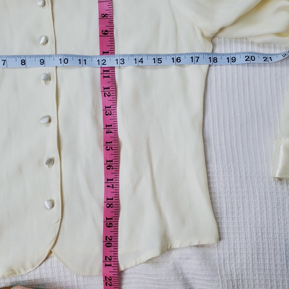 Vintage Notations Off White Side Button Blouse - image 8